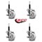 Service Caster 3'' Nylon Swivel 3/4'' Expanding Stem Caster Set with Brake, 4PK SCC-EX20S314-NYS-TLB-34-4 - alternate 3